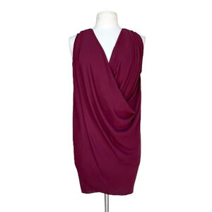 James Lacroix Womens Sz XS Wine Goddess Drape Front Vacation Beach Sheath Dress
